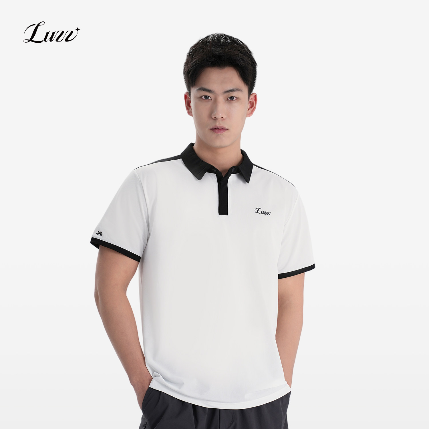Luzz路兹匹克球凉感速干POLO衫男运动休闲短袖纯色翻领t恤商务,淘宝优惠券,粉丝福利购,淘宝优惠卷