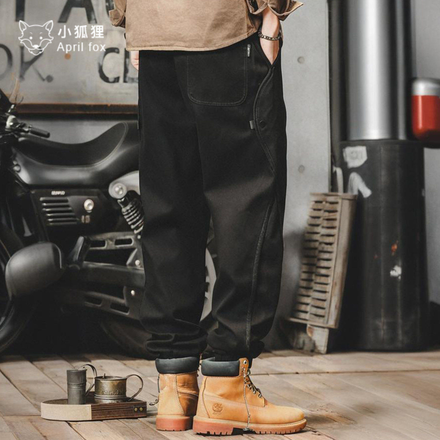 英国小狐狸设计感重磅工装裤潮牌宽松休闲裤男士美式复古束脚裤,淘宝优惠券,粉丝福利购,淘宝优惠卷