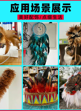 1包厂家直销黄泳羽毛鸡毛彩色羽