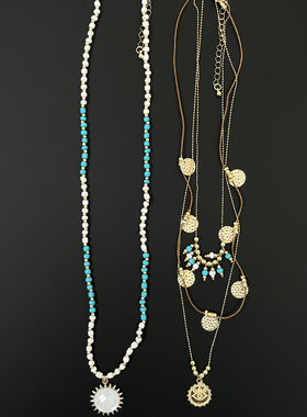 Vintage古着 National Wind Sun Beaded Necklace项链