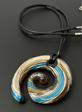 Vintage古着 Glass vortex necklace项链