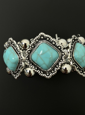 Vintage古着 Imitation blue turquoise bracelet手链