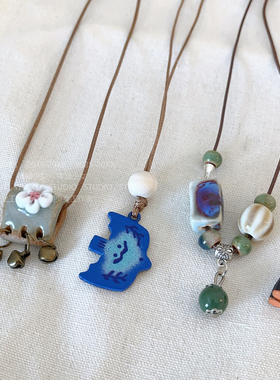 捧猫家~禅意陶瓷编绳项链