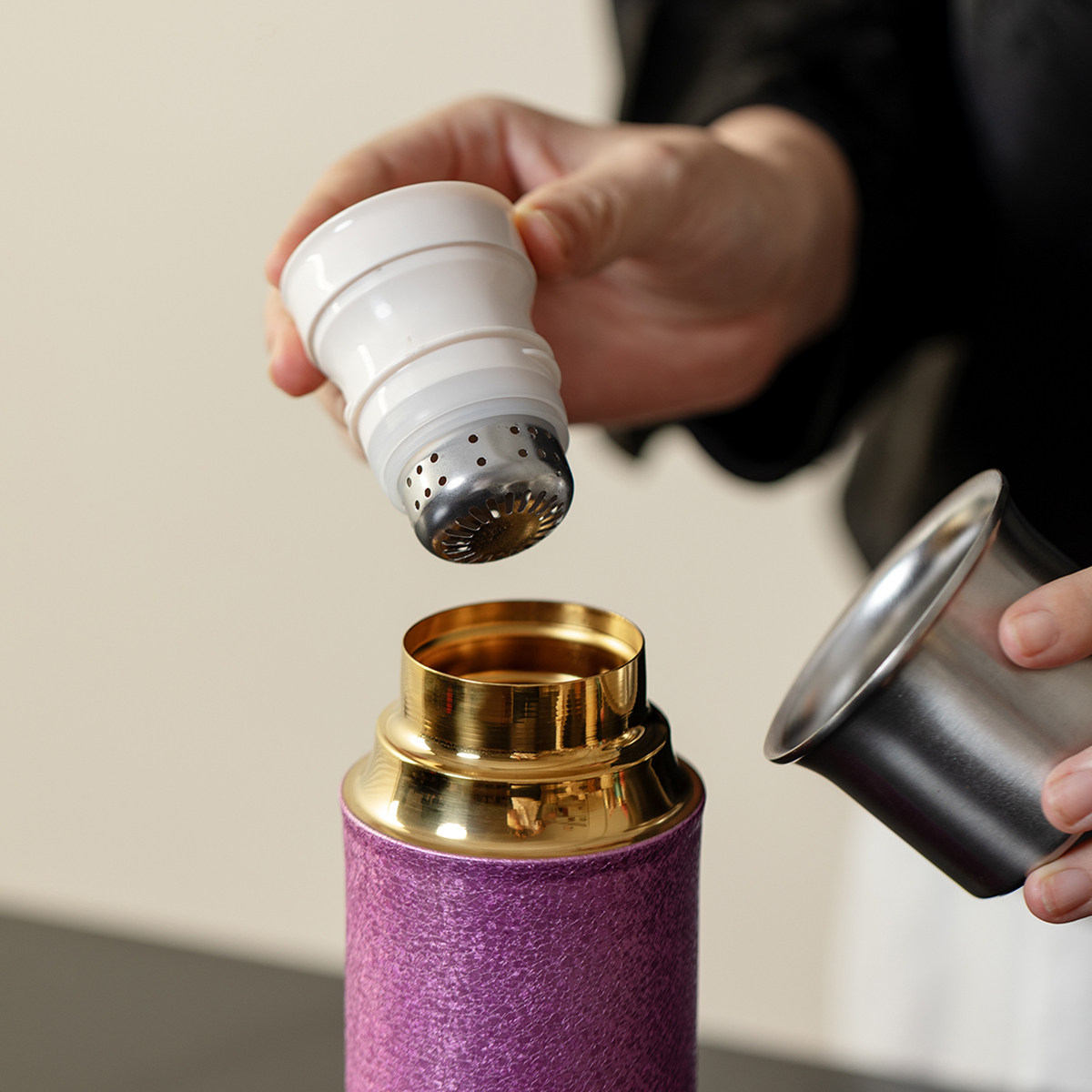 弥溪新款316不锈钢磁吸盖保温杯焖茶壶纯钛水杯大容量钛杯车载杯,淘宝优惠券,粉丝福利购,淘宝优惠卷