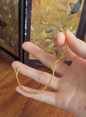 环环相扣金树枝细款手镯复古小众