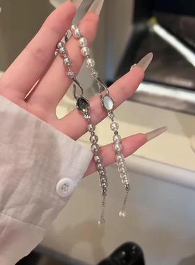 法式千金感珍珠灵蛇蛋面手链气质