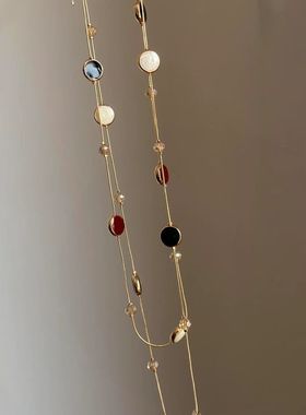 中古Vintage叠戴双层长款项链女