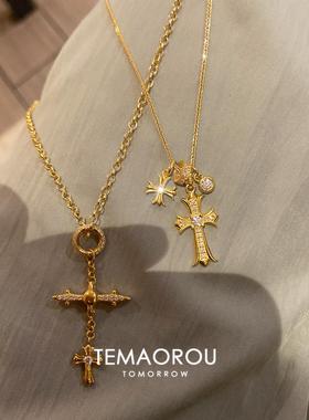 细闪十字架吊坠项链女款2025新款