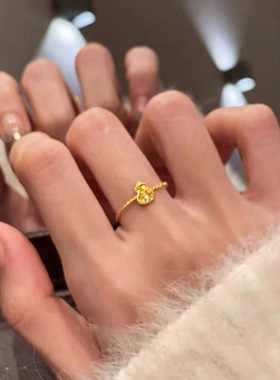 碎冰冰金色福禄葫芦戒指新中式女