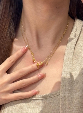 vintage中古风月牙星芒流苏项链