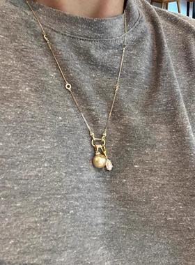 闪钻施家珍珠夸张项链轻奢高级感