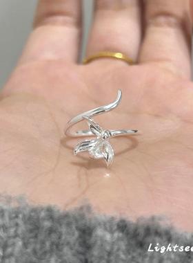 栀子花戒指高级感新中式百搭精致