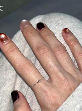 冷淡风银色迷你圆珠素圈戒指百搭