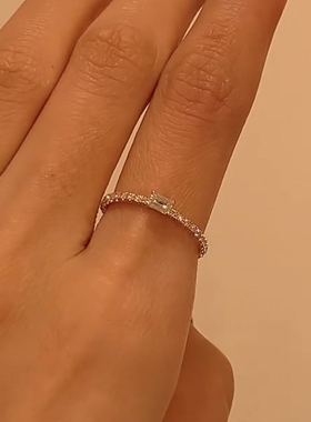 爆闪仿排钻戒指轻奢精致温柔气质