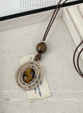 秋冬复古仿虎眼石项链高级感小众