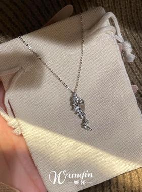 中古银色沙漏花束项链复古高级感