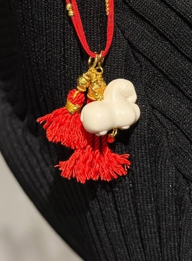 马上好运本命年红色编绳小马项链