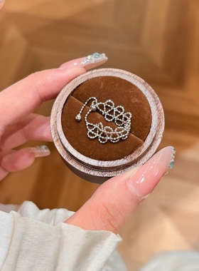 复古银色镂空蕾丝戒指小众高级感