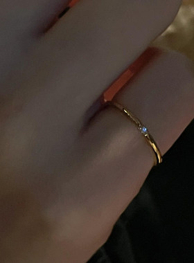 复古仿点钻锆石细圈小戒指女精致