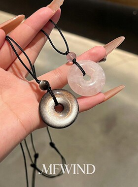 简约平安扣吊坠项链新中式国风女