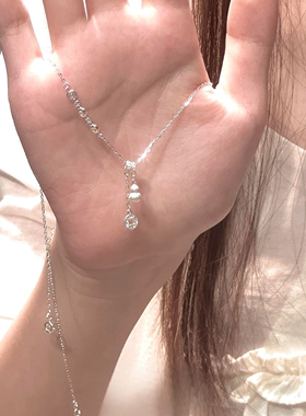 新中式复古银色铜钱葫芦锁骨链女