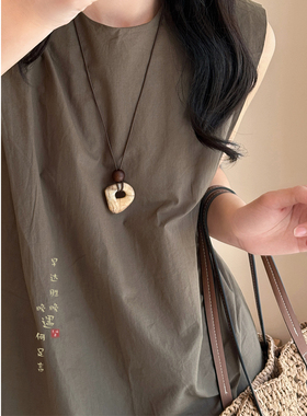 中式不规则长款吊坠项链简约小众