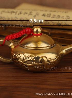 黄铜指尖壶迷你把把壶袖珍小茶壶手把件茶宠摆件麻将地摊小铜件