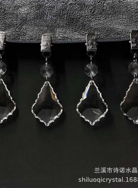 4 件套枫叶桌布坠子金属夹套装水晶玻璃棱镜吊坠挂件装饰桌布重量