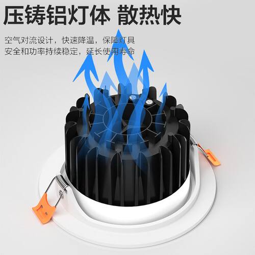 led射灯嵌入式天花灯工程展厅商用超亮大功率cob筒灯聚光灯牛眼灯 - 图3