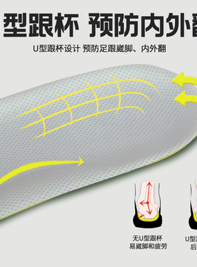 徒步鞋专用鞋垫男款足弓支撑运动