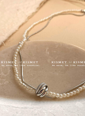 莱茵河畔~珍珠蛇骨链项链女款2025新款锁骨链轻奢小众高级感颈链