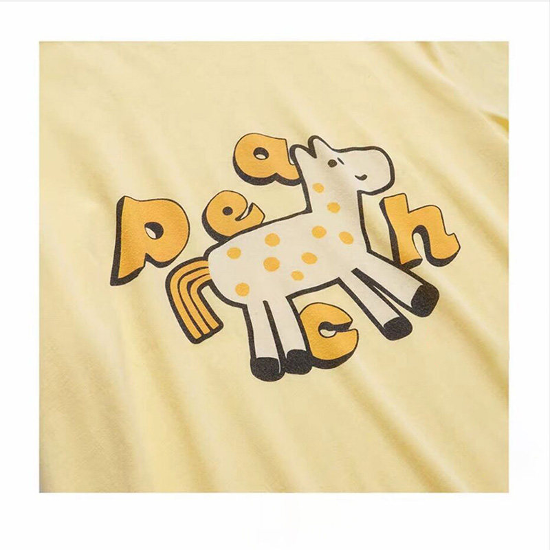 韩国东大门春夏小马字母松弛卷边上衣女短款微宽松圆领短袖T恤潮,淘宝优惠券,粉丝福利购,淘宝优惠卷