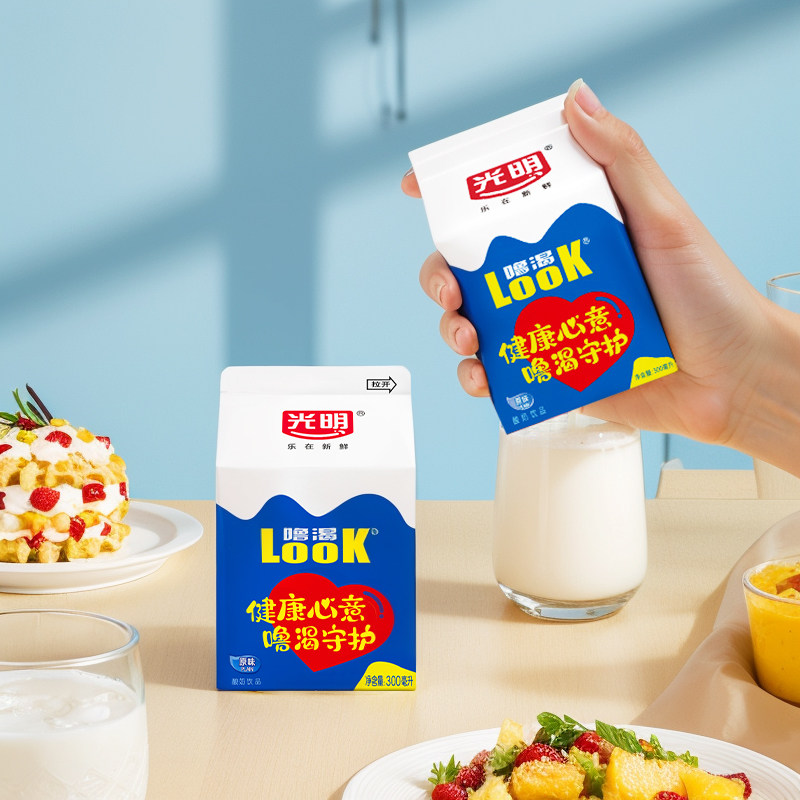 光明噜渴LOOK原味酸奶300ml常温酸牛奶整箱装儿童饮品可冷藏牛奶