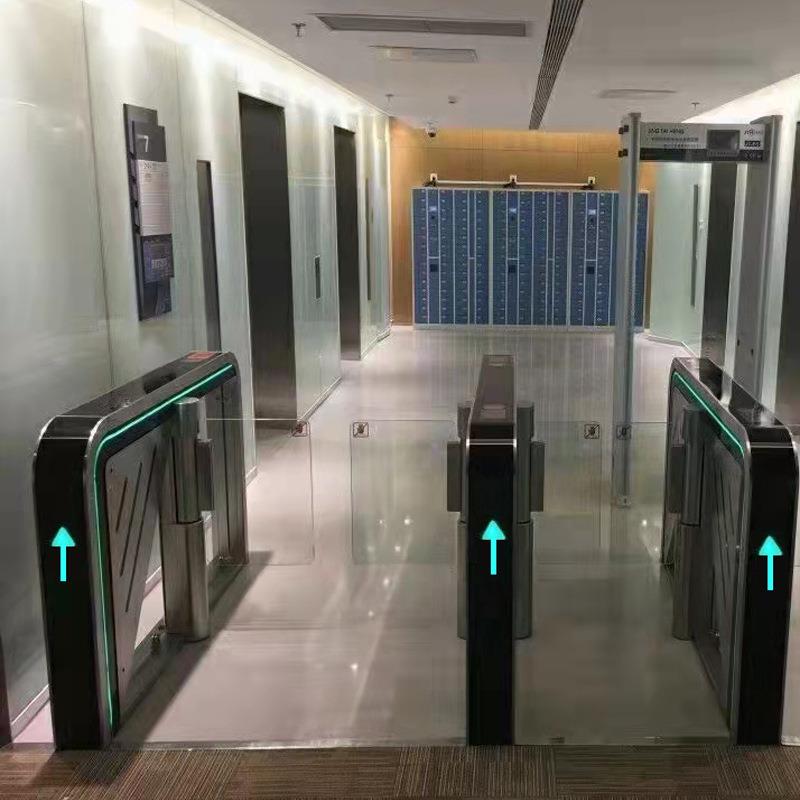 Office building visitor gate face access control attendance speed gate QR code reservation channel system building wing gate