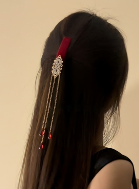 「清韵藏雅」新中式复古流苏发夹女后脑勺半扎发古风发饰
