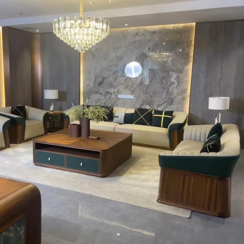 新中式实木办公桌老板桌大气总裁桌现代简约总经理大班台老总桌 - 图1