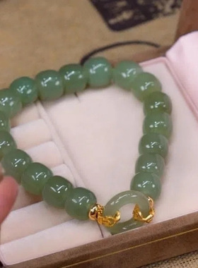 网红爆款喜事临门平安扣手链女夏轻奢复古花生手串闺蜜礼物手饰