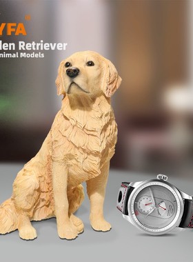 吉佳美YFA模玩金毛犬仿真狗模型动物公仔手办车载摆件家居工艺品