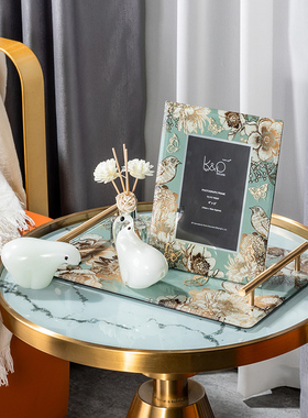 轻奢欧式托盘客厅家用高级感首饰盘装饰摆饰零食盘桌面收纳置物盘