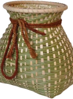 采茶叶的篮子摘茶多功能蓝子采摘工具小竹筐竹篓采茶娄的斜挎专用