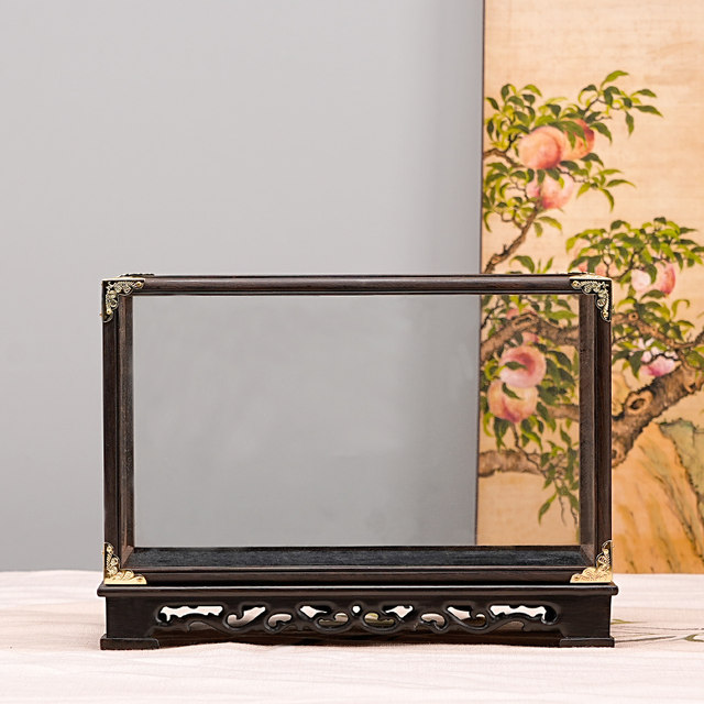 Rosewood purple sandalwood carved glass cover can be customized