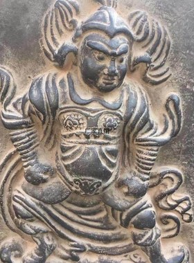 仿石雕门神摆件一对单片尺寸35267重15公斤材质,青石粉制作