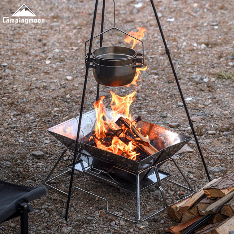柯曼MT2露營摺疊燒烤爐不锈鋼便攜焚火臺木炭烤肉戶外輕量柴火爐 - 图1