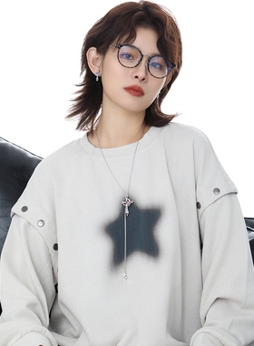 原创小众独特个性血月十字架项链女抽拉式甜酷设计感锁骨链