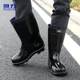 Pull-back rain boots for men, medium and high water boots, warm rubber shoes, men's long water shoes, thickened wear-resistant work waterproof shoes