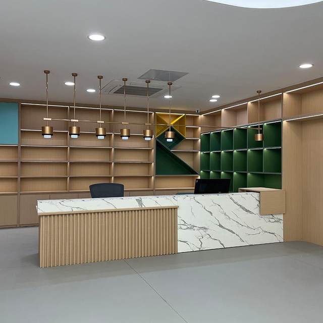 Cream log style library reading room bookshelf Simple modern bookcase with wall locker combination bookcase