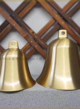 黄铜铃铛纯铜超响声大小号风铃光面入户大门中式家居装饰挂件摆件