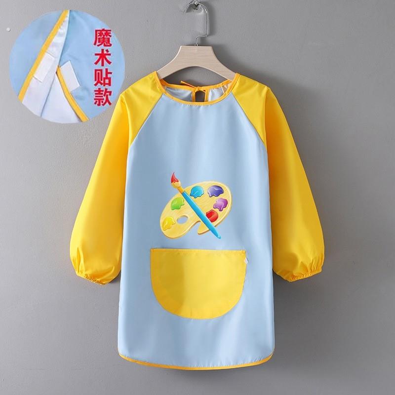 Children's painting waterproof long-sleeved smock kindergarten art painting reverse dressing baby eating bib baby girl apron