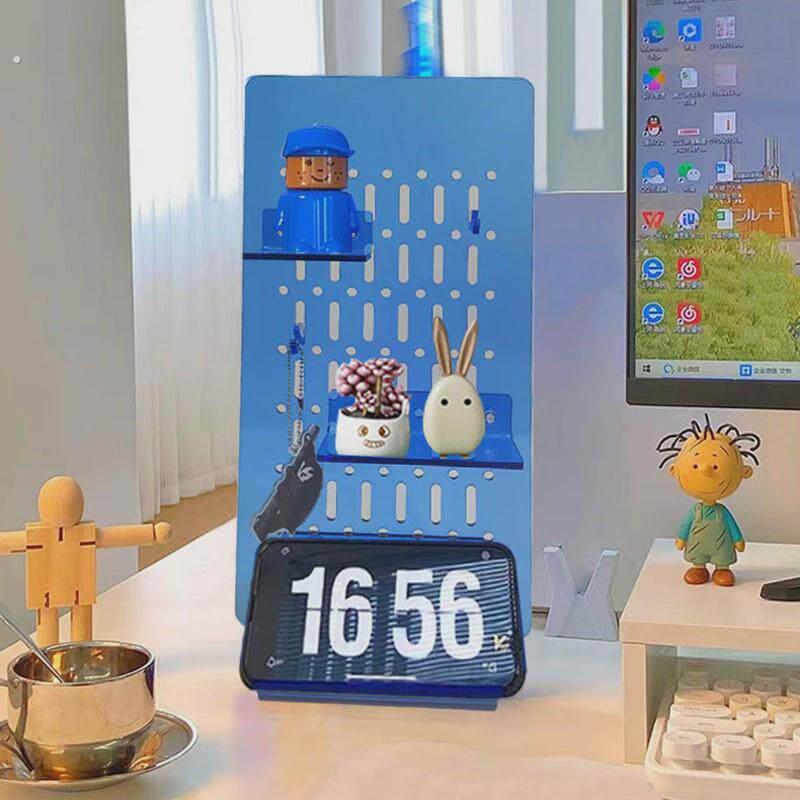 Acrylic desk storage rack office desktop hole board three-layer storage set vertical organizing display rack