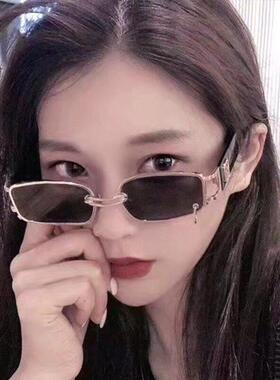 虞书欣欧美网红长方形个性太阳眼镜女男蹦迪街拍眼镜超酷小红书太